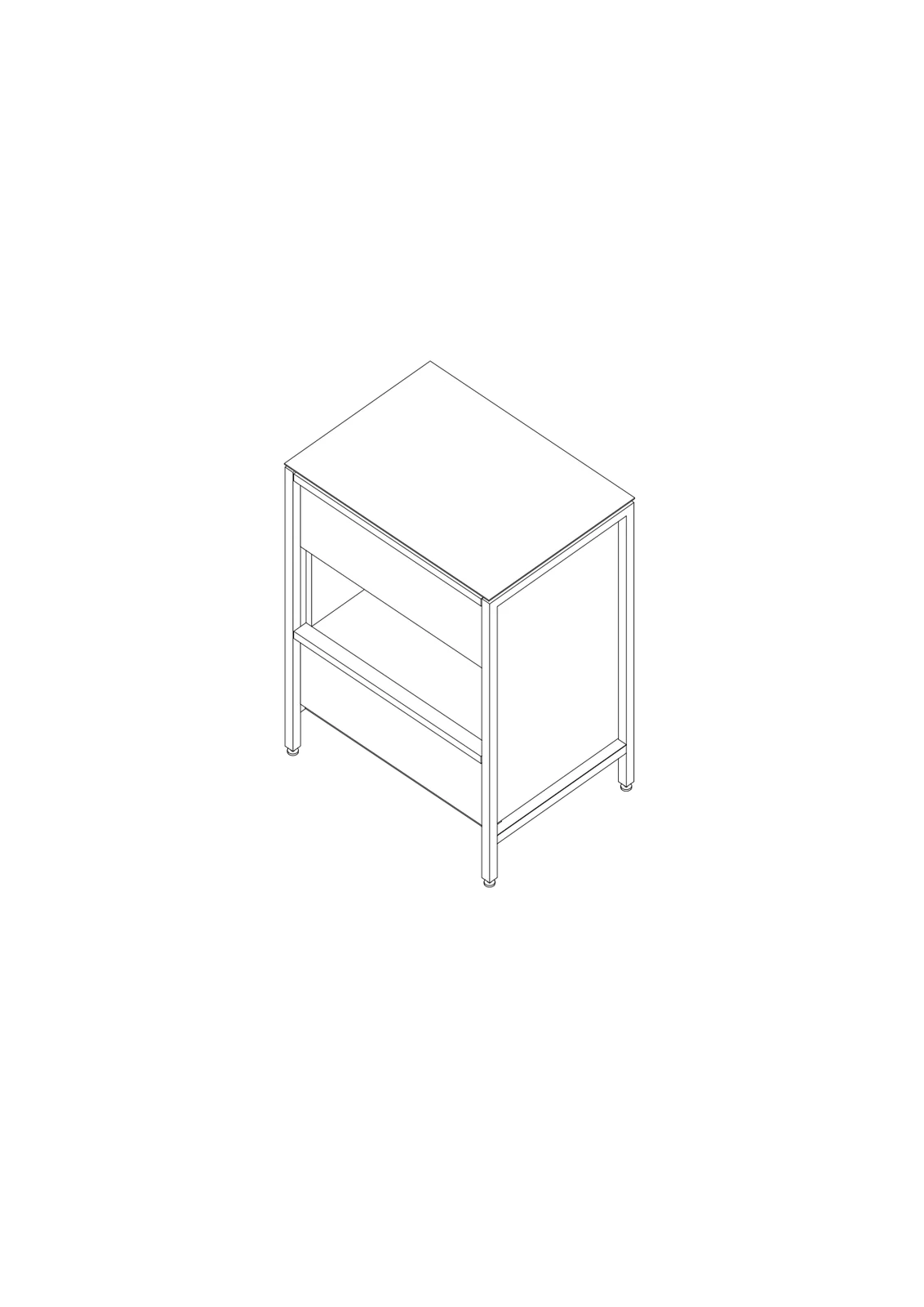 一單元 Side Cabinet 尺寸線稿圖