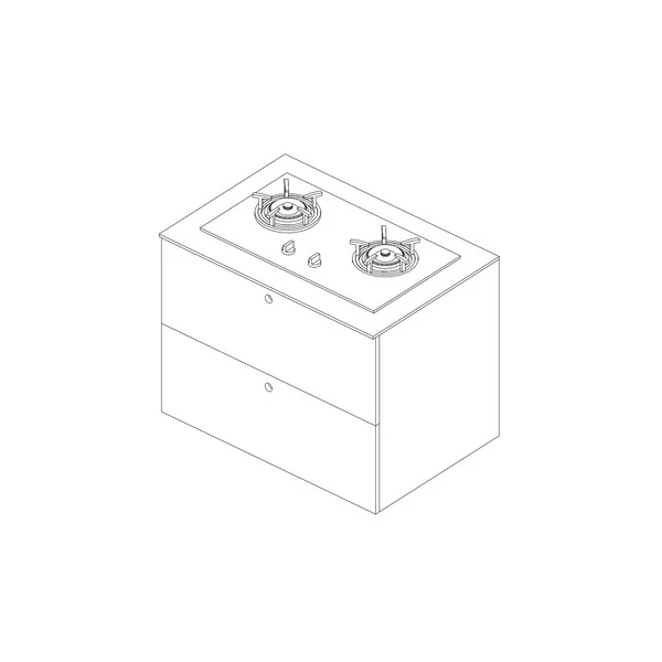 A4. 爐具櫃(抽中抽
W900 線稿圖